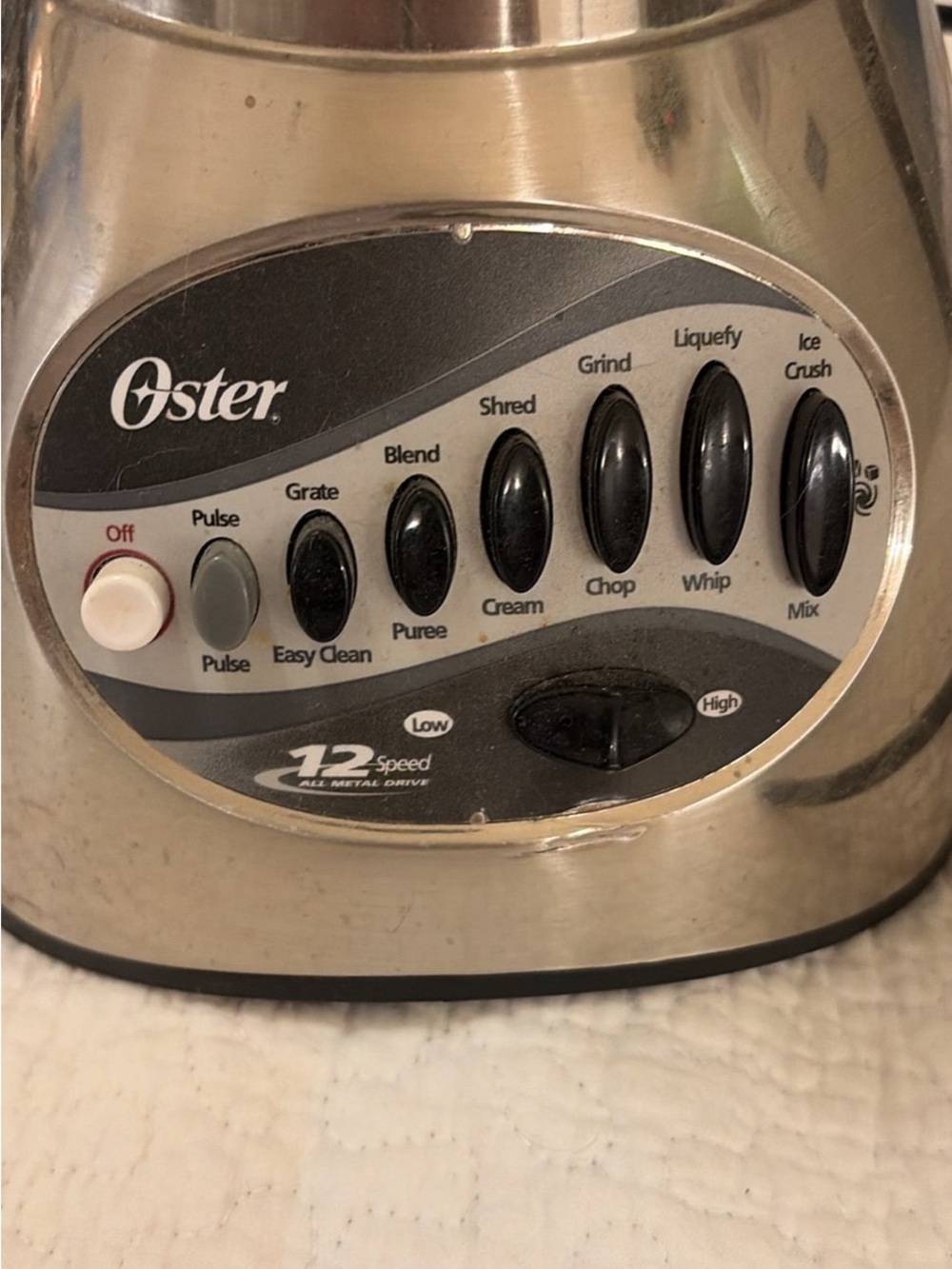Oster Stainless Steel Blender Base with Black Function Buttons